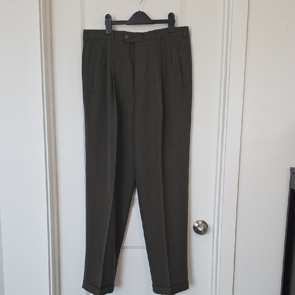 Perry Ellis Men's Olive Dress Pants - Picture 1 of 6